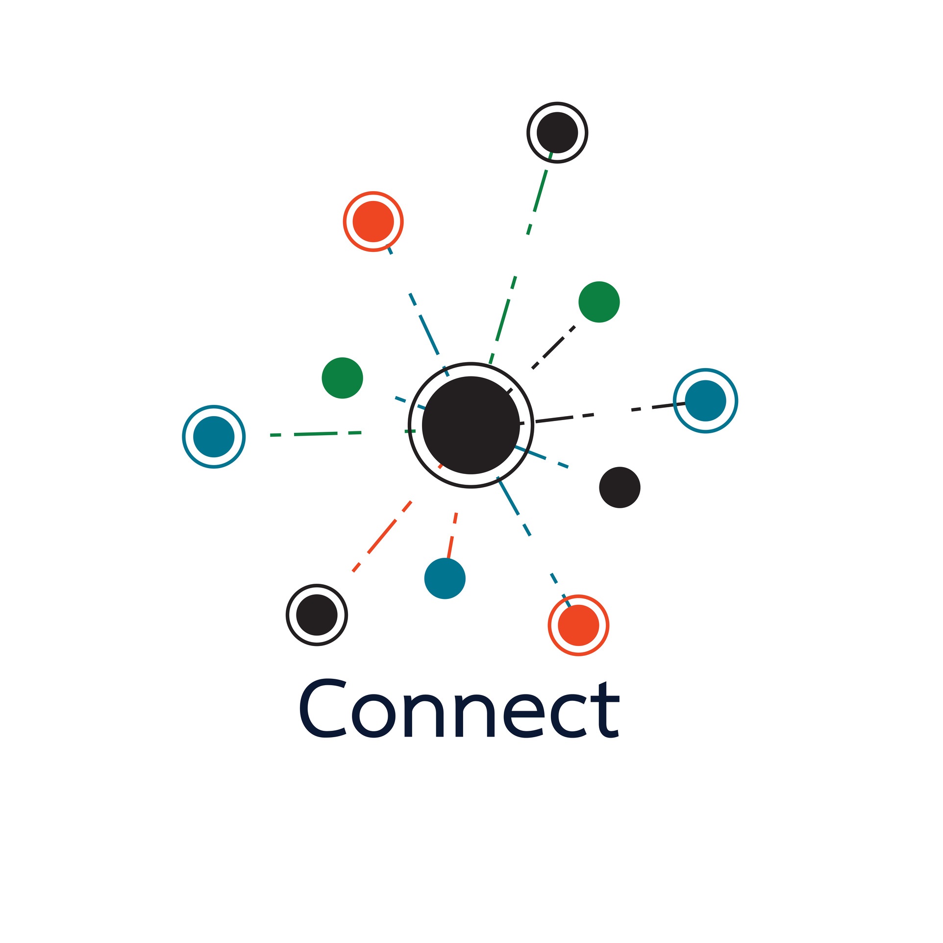 Abstract network connection. icon logo design. Vector Illustration stream networks leased line and fibre ethernet background