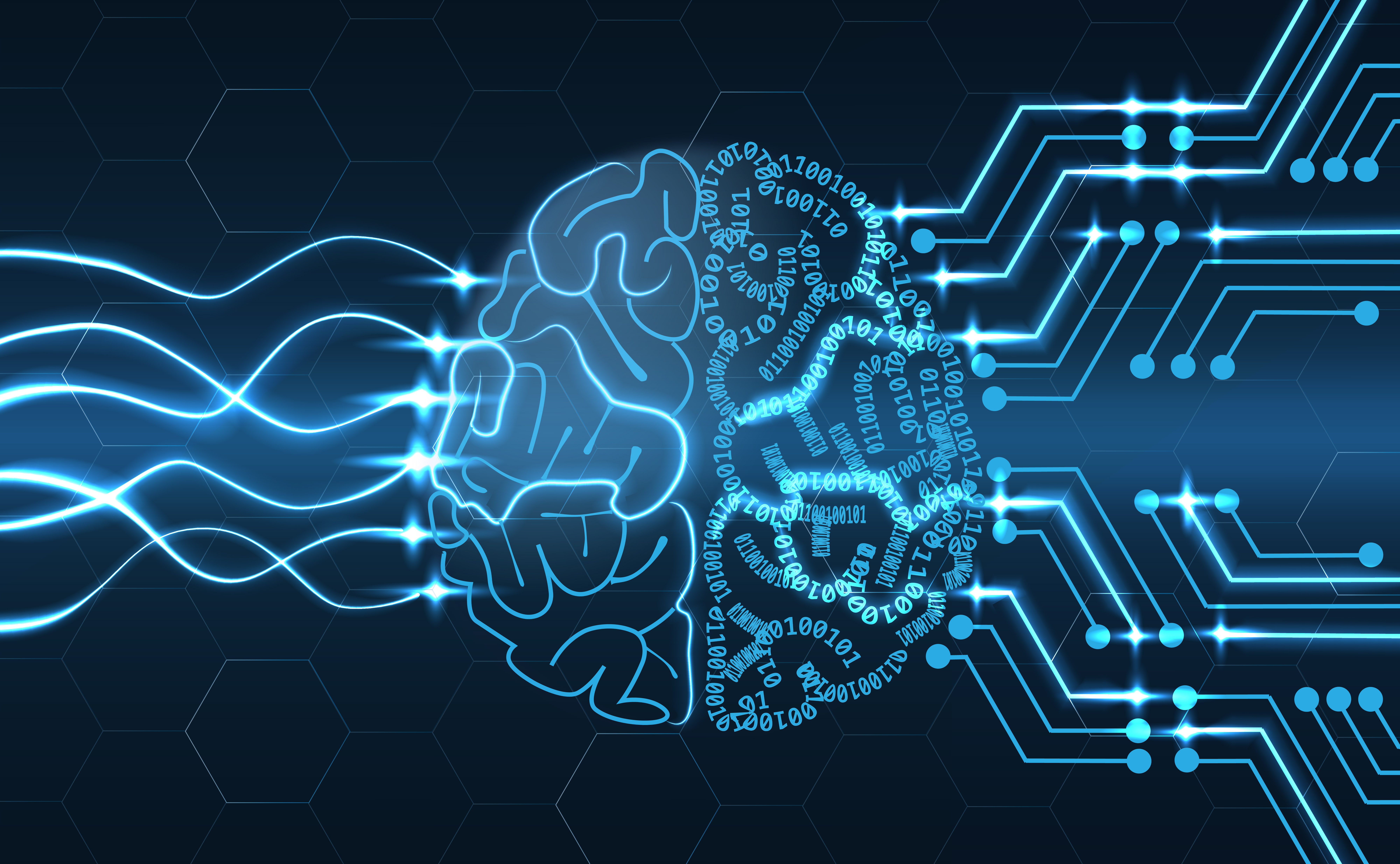 Wired brain illustration - next step to artificial intelligence application aware ethernet
