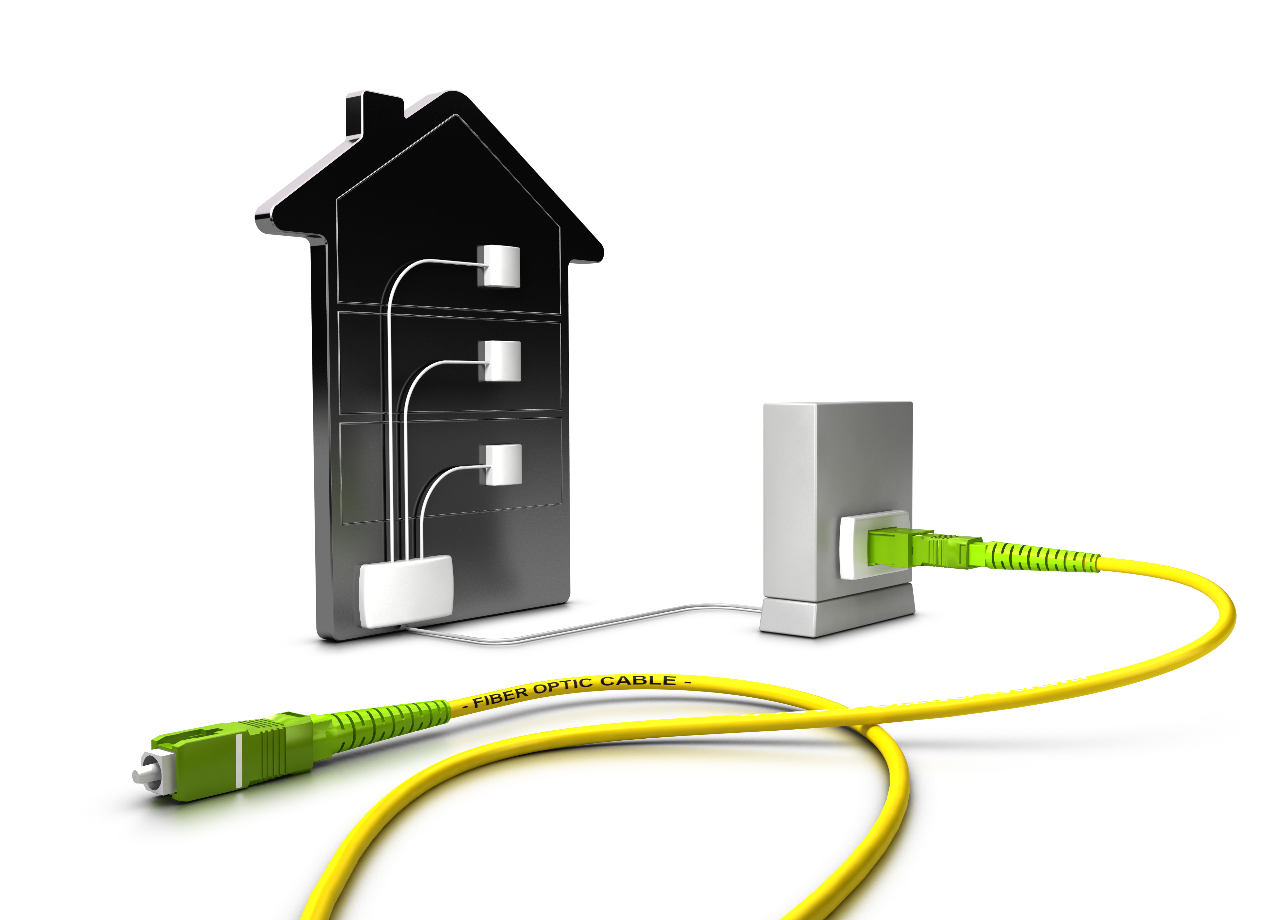 FTTC, Fiber To The Curb 3D Illustration FTTC Broadband