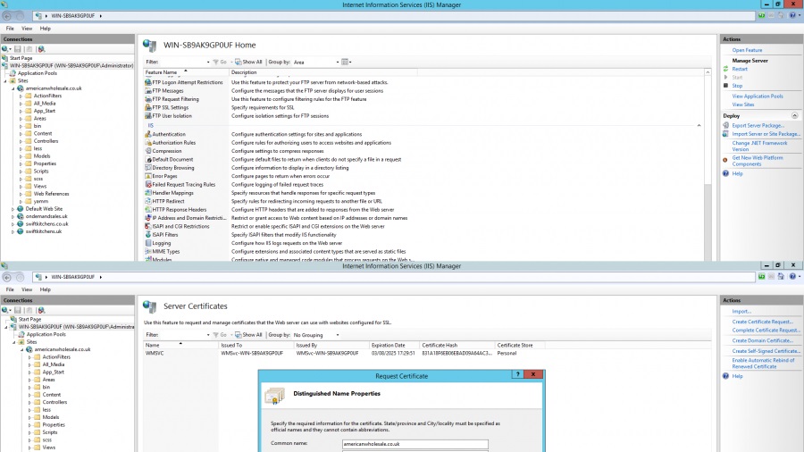 Distinguished Name Properties form windows