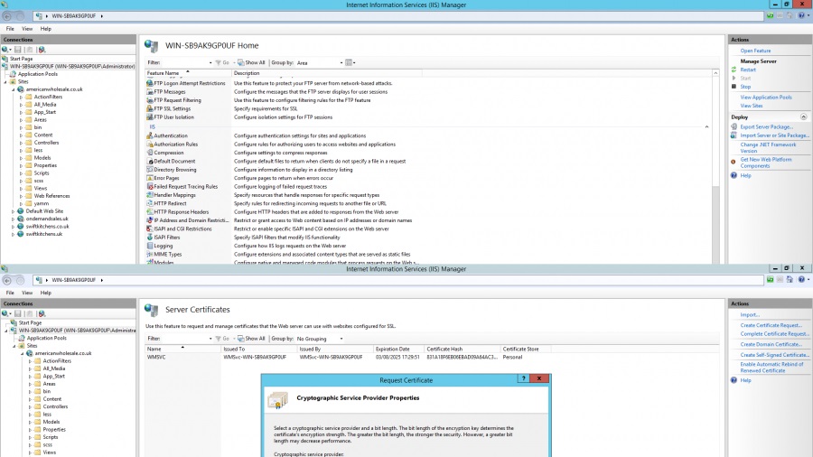 choose windows ssl certificate encryption level